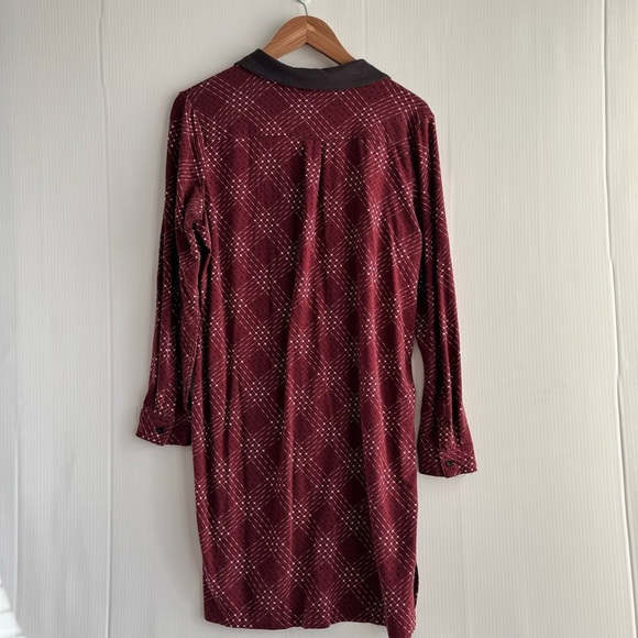 Pendleton Burgundy Long Sleeve plaid Dress maroon and dark grey - Picture 7 of 8